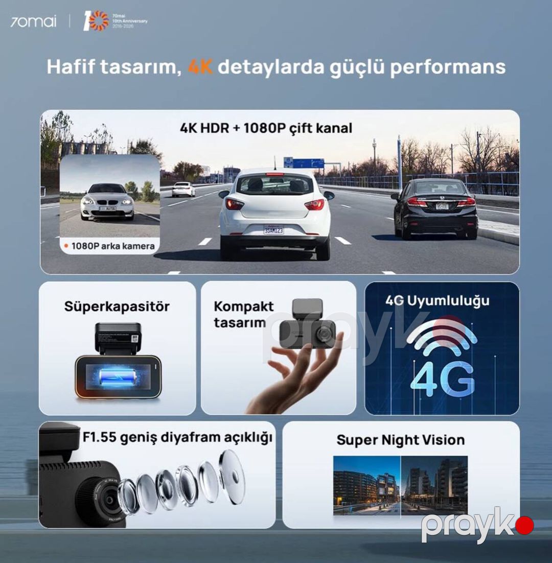 Videoqeydiyyatçı "Xiaomi 70mai A810 Lıte 4K" — Ehtiyat hissələri və aksesuarlar, Bakı (5)