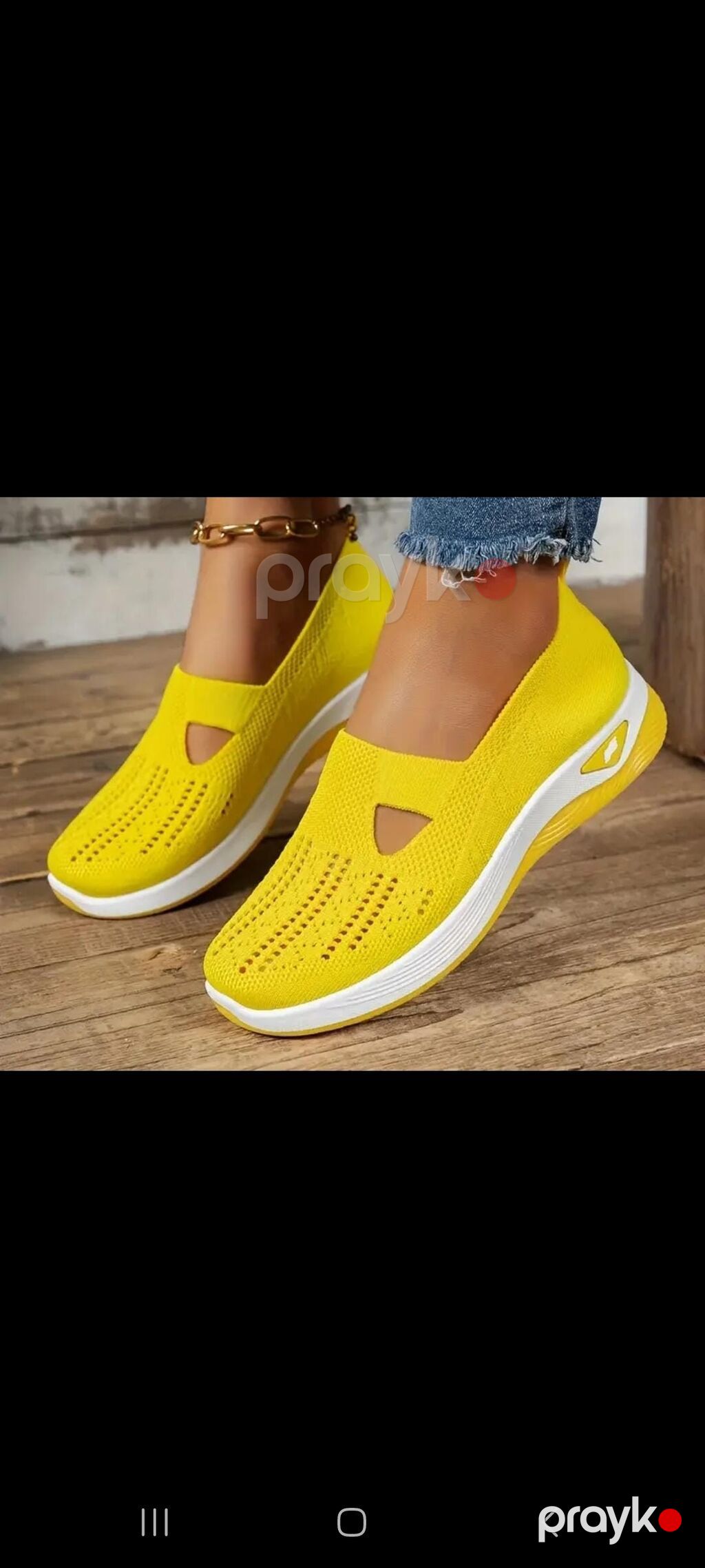 Qadınlar üçün slip-on idman ayaqqabısı – parlaq sarı rəng. - Yüngül — Krosovka, Bakı