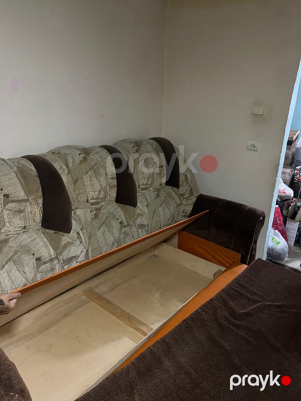 Kombi dəsti — divan və 2 ədəd kreslo - Rəng və material: Qəhvəyi və — Yumşaq mobilya dəstləri, Bakı (4)
