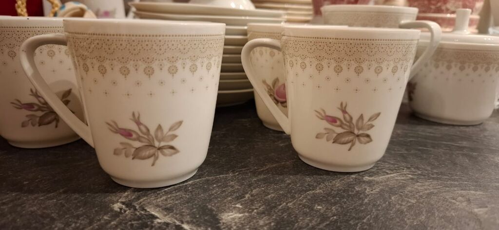 Çay dəsti, rəng - Ağ, Farfor, Almaniya — Süfrə qabı, Bakı (6)