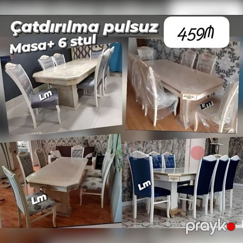 Möhtəşəm Nərgiz masa dəsti Yüksək keyfiyyətlə Qiymət: Masa 2x1 +6 — Bakı