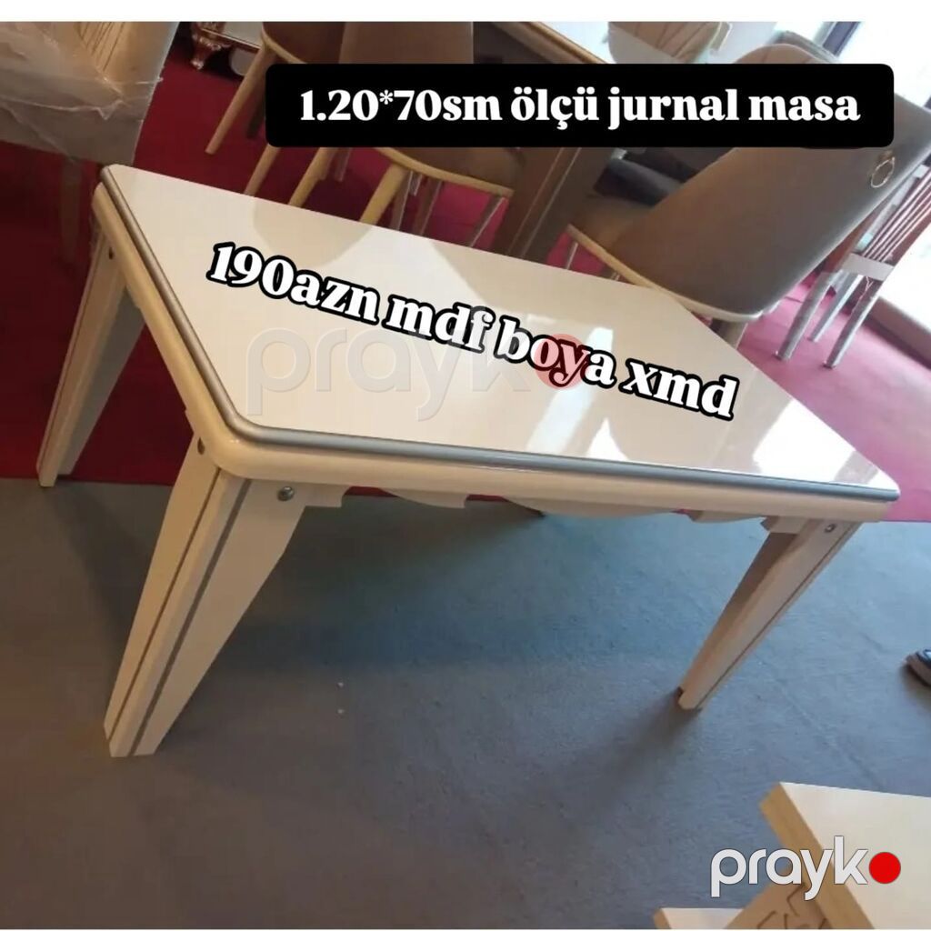 Düz masa, Açılmayan, Təkərsiz, MDF, Zəmanətsiz — Jurnal masaları, Bakı (3)