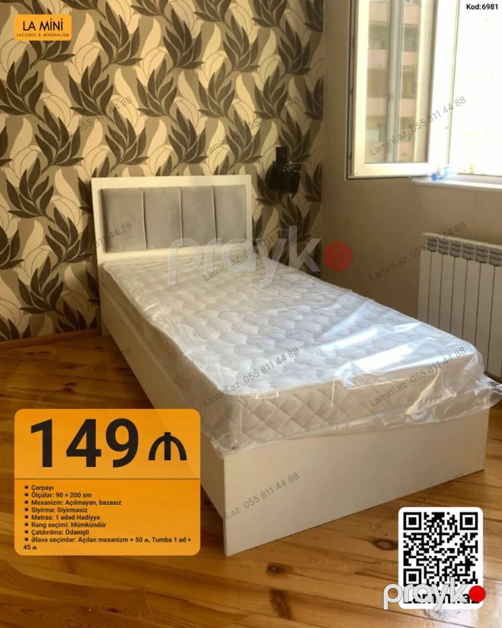 İki mərtəbəli çarpayı – Kod: 6744 Material: Taxta konstruksiya — Yataqlar, Bakı (2)