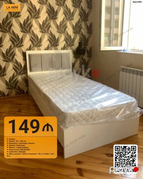 Tək nəfərlik çarpayı – La Mini - Ölçü: 90 200 sm - Mexanizm — Bakı
