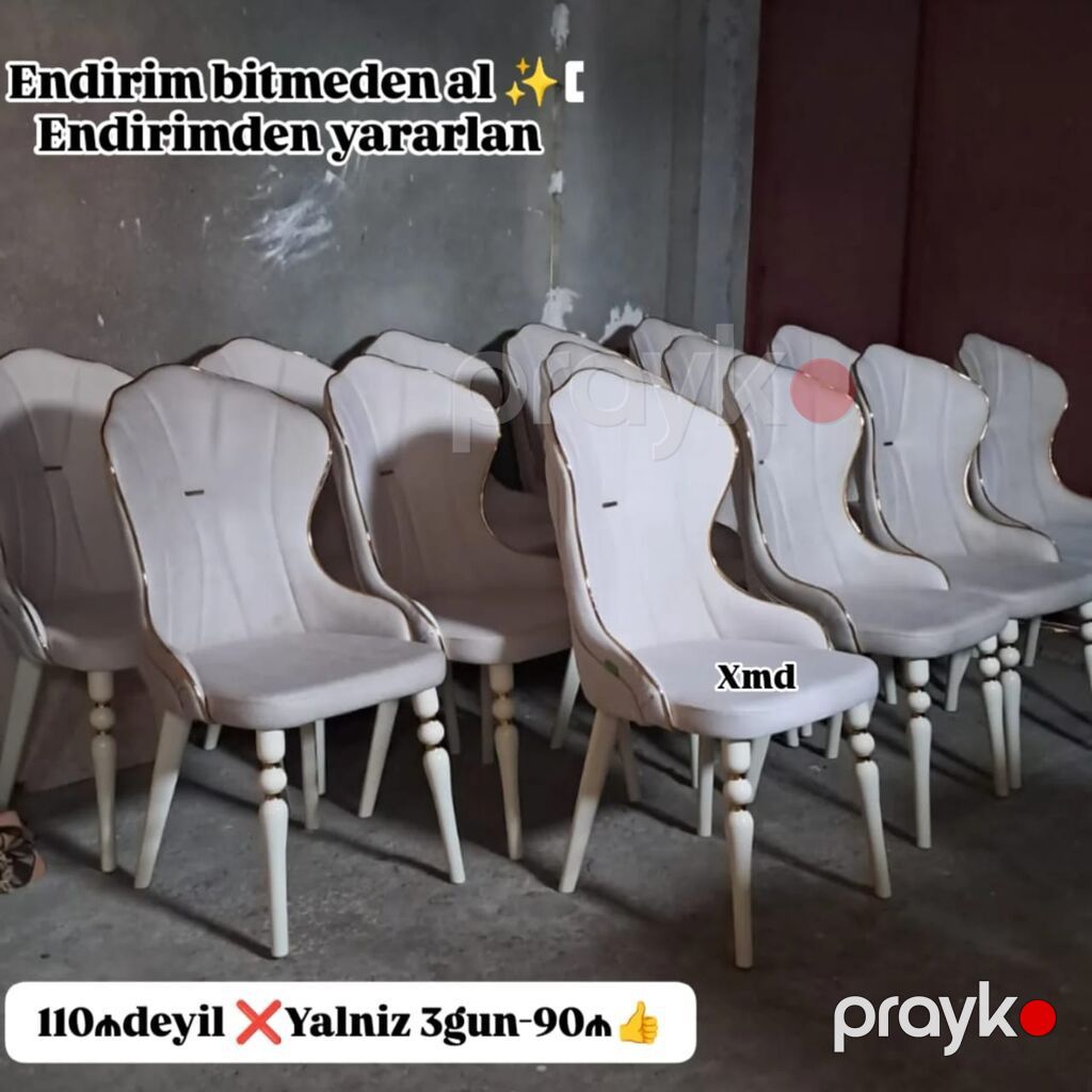 Yemək otağı üçün zərif dizaynlı yumşaq stullar - Model: yüksək — Stullar, Bakı (9)