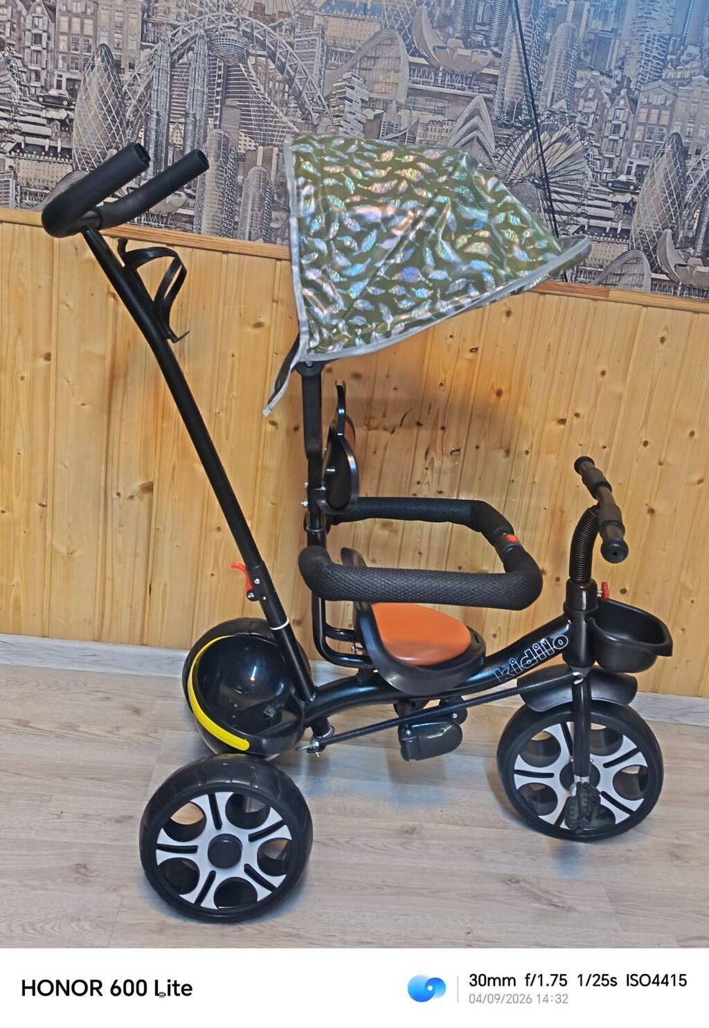 Uşaq üçtəkərli velosipedi – Kiddiilo brendi - Rəng: qara gövdə — Uşaq velosipedləri, Sumqayıt (4)