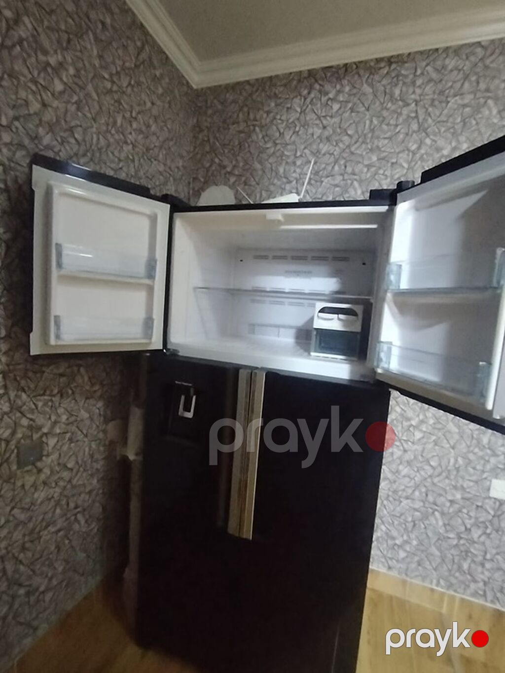 Hitachi dörd qapılı No Frost soyuducu - Rəng: parlaq qara şüşə ön — Soyuducular, Digah (2)