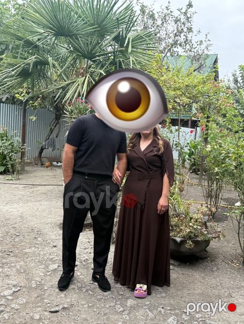 Qadın gecə/libas – qəhvəyi rəng - Model: maxi uzunluqda, axıcı ətək — Bakı