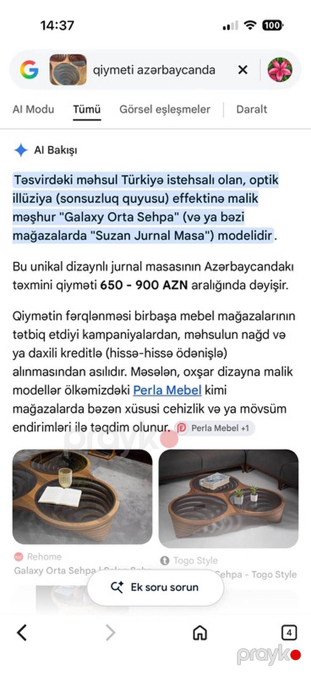 Məhsul: Dizayn kofe masası – 3 bölməli, şüşə səthli - Orijinal — Masalar, Bakı (8)
