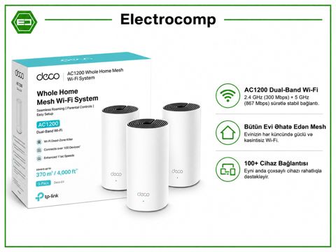 TP-Link Deco E4 (3-pack) AC1200 Whole Home Mesh Wi-Fi System — Bakı