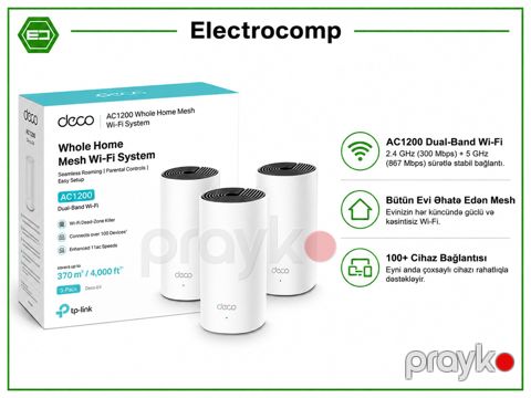 TP-Link Deco E4 (3-pack) AC1200 Whole Home Mesh Wi-Fi System — Bakı
