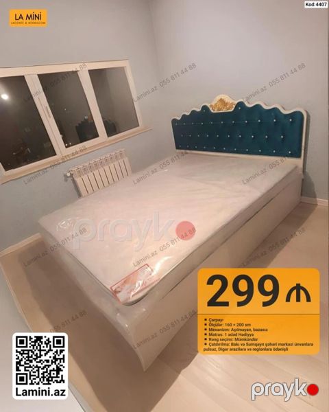 Məhsul: Çarpayı (kod: 4408) - Ölçü: 160 200 sm - Mexanizm: Açılan — Bakı