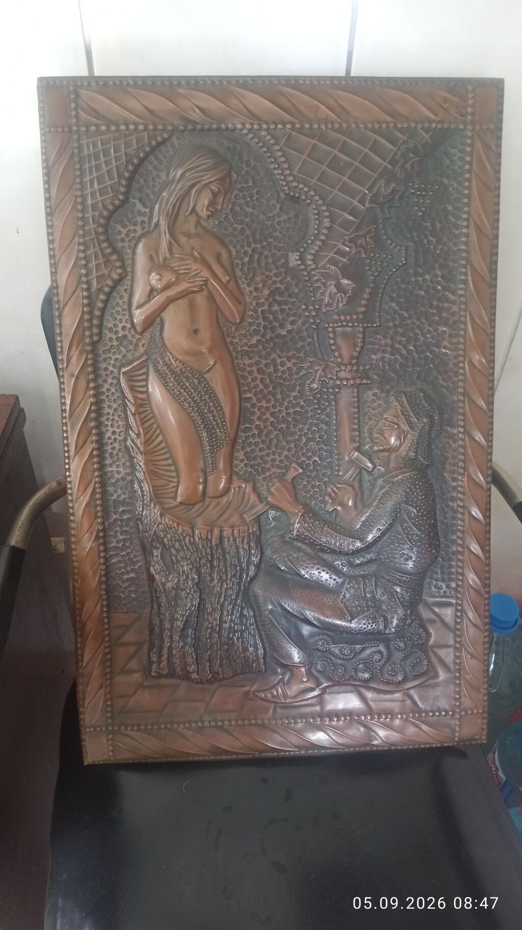 Misgər işi üslubunda relyefli mis panel 50*70 ölçüləri - Material — Plitka və örtü materialları, Digah (6)