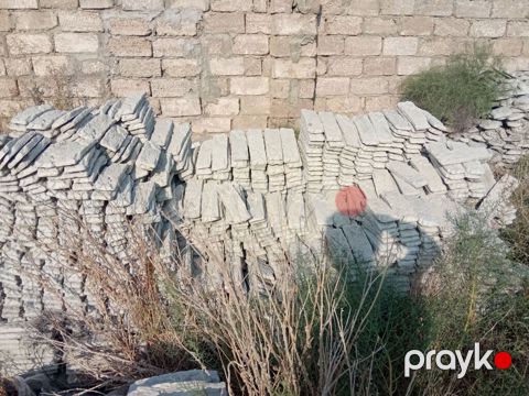 Təbii daş üzlük/plitələr - Material: təbii daş (açıq boz rəng — Bakı