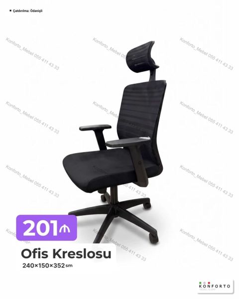 Ofis kreslosu – ergonomik dizaynlı, hündürlüyü tənzimlənən model — Bakı