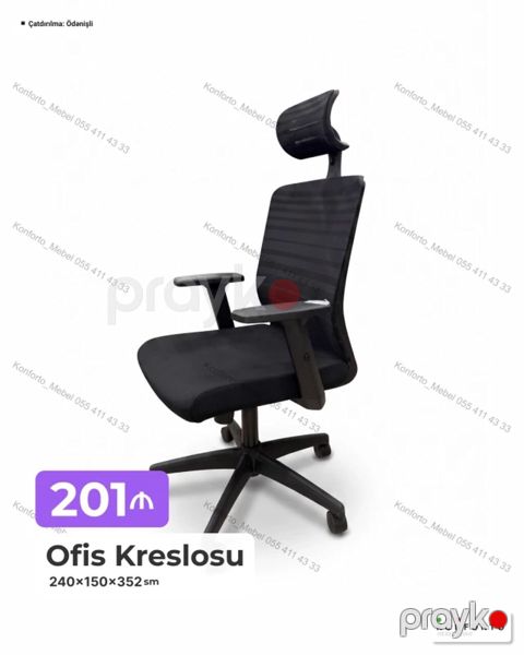 Ofis kreslosu – ergonomik dizaynlı, hündürlüyü tənzimlənən model — Bakı