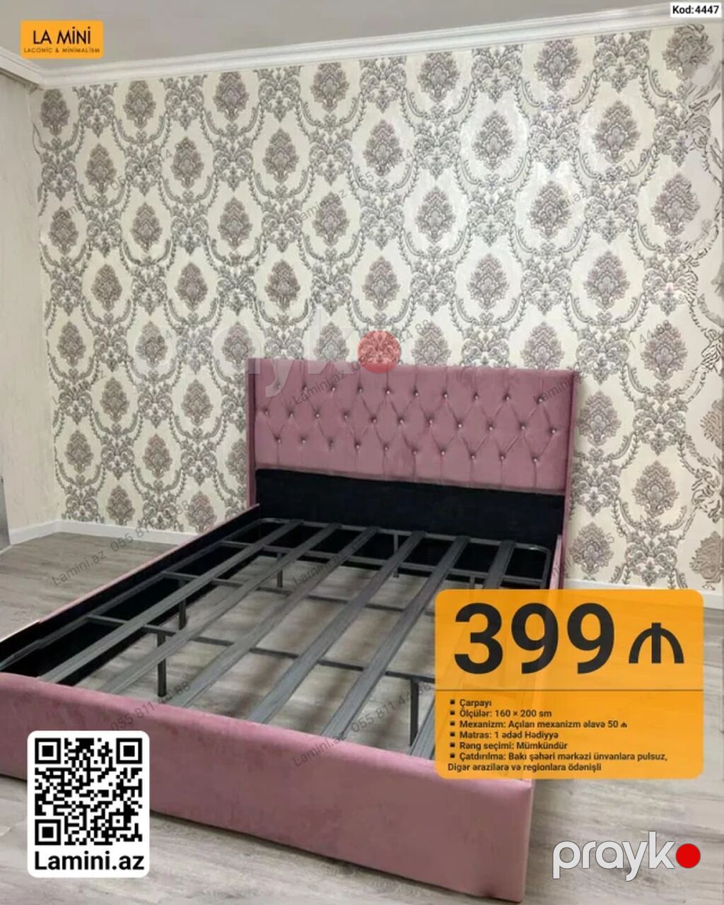 Çarpayı – 160 x 200 sm - Mexanizm: Açılan mexanizm (əlavə 50 — Yataqlar, Bakı (2)