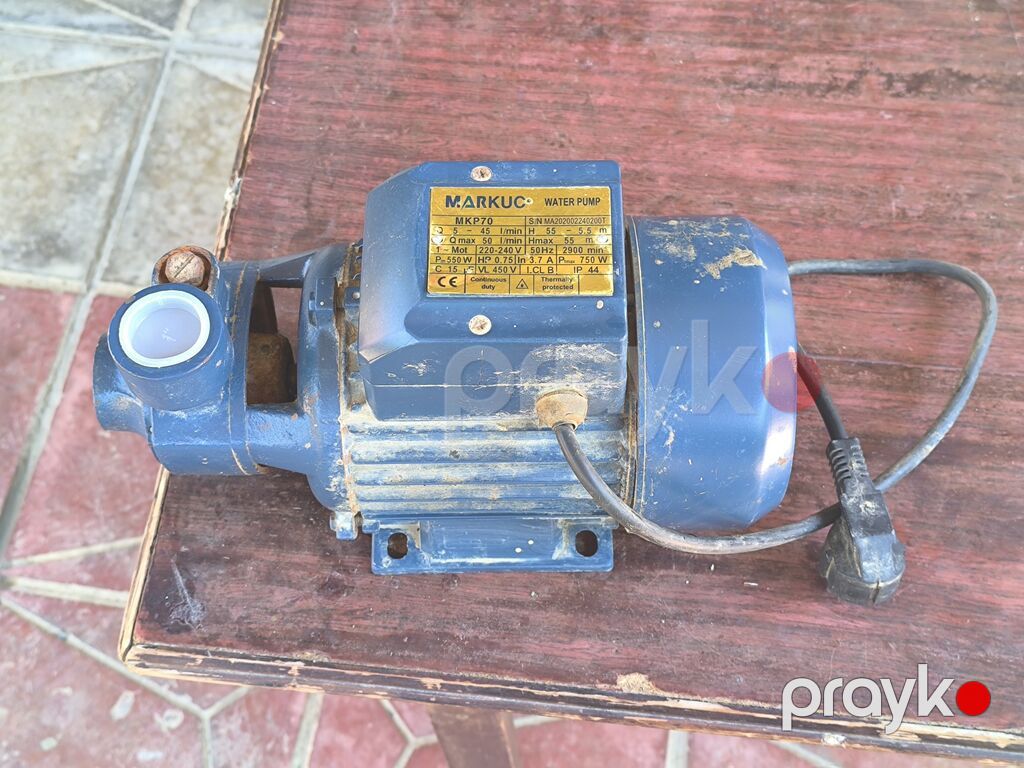 Markuc MKP70 su nasosu Texniki göstəricilər: - Model: MKP70 (Water — Su nasosu, Digah