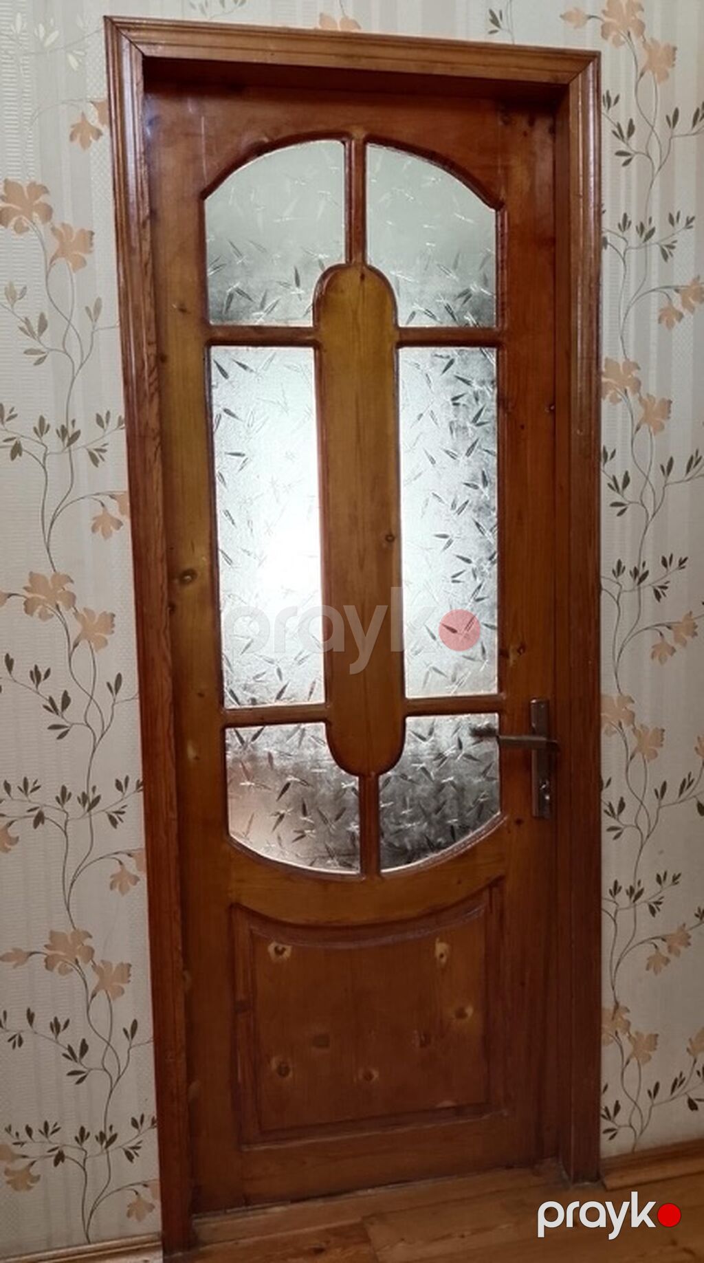Taxta iç qapı – şüşəli model - Material: təbii ağac (rəngli lak — Pəncərələr, qapılar, balkonlar, Digah (2)