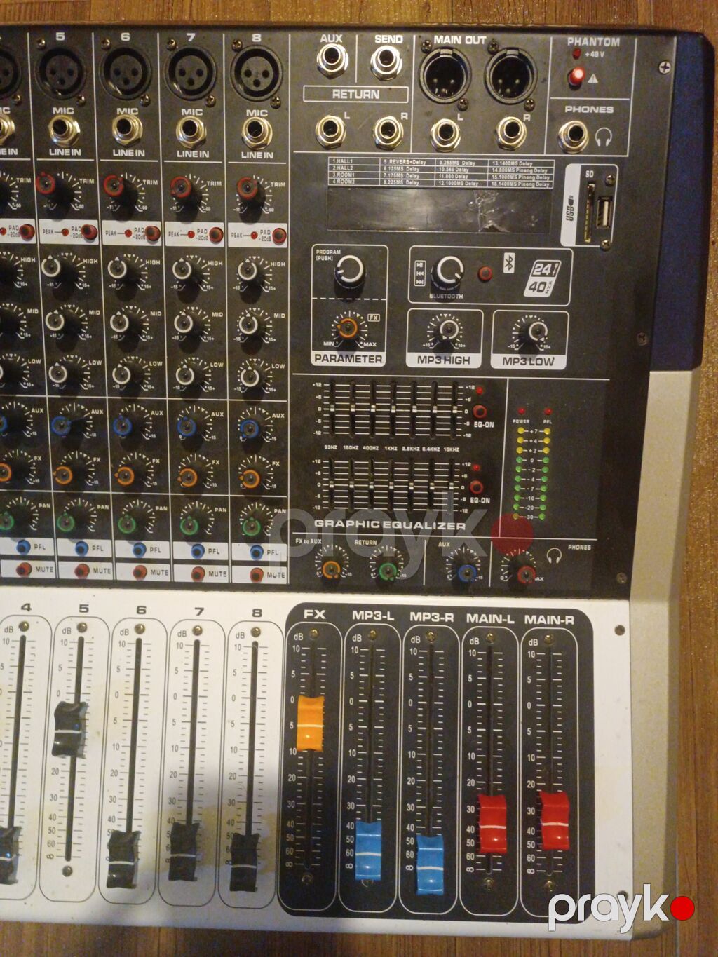 Yamaha KV80 gücləndiricili miks pultu - 8 mono kanal: hər kanalda XLR — Studiya və konsert üçün, Beyləqan (6)