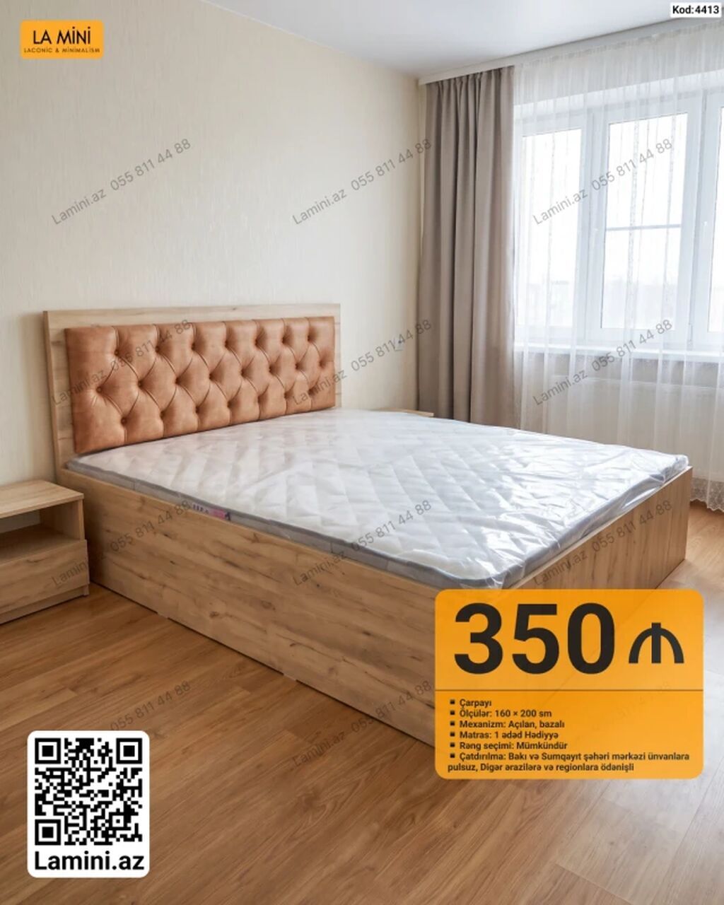 La Mini – yataq çarpayıları Məhsul: Çarpayı (160×200 sm) - Mexanizm — Yataqlar, Bakı (2)