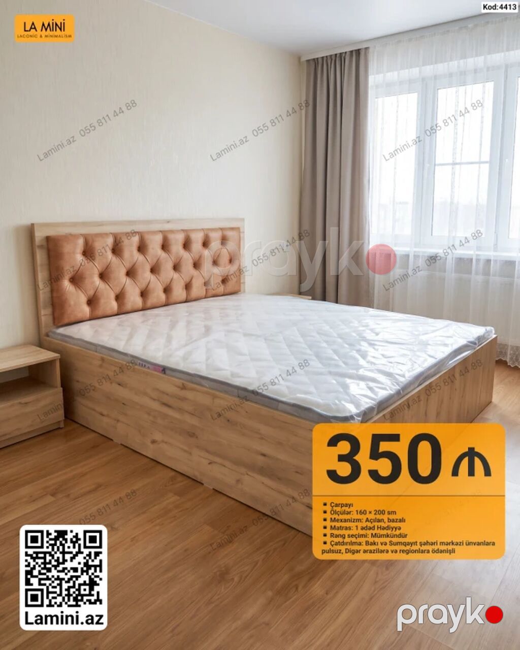 La Mini – yataq çarpayıları Məhsul: Çarpayı (160×200 sm) - Mexanizm — Yataqlar, Bakı (2)
