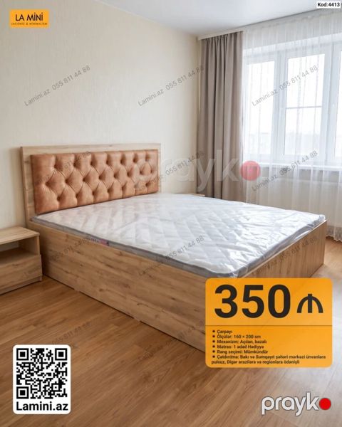 Məhsul: Çarpayı (Kod: 4413) - Ölçü: 160 200 sm - Mexanizm: Açılan — Bakı