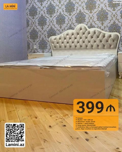 LA Mını çarpayı - Ölçülər: 160 200 sm - Mexanizm: açılan, bazalı — Bakı