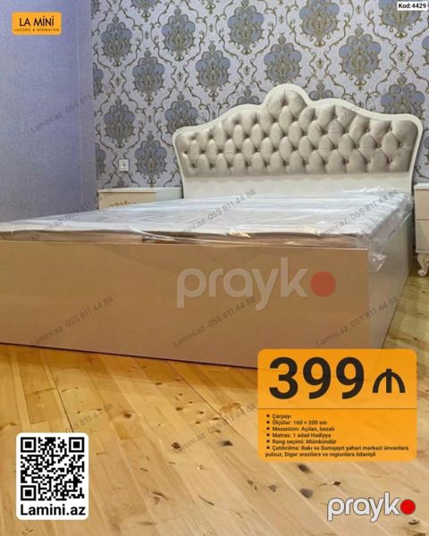 LA Mını çarpayı - Ölçülər: 160 200 sm - Mexanizm: açılan, bazalı — Bakı