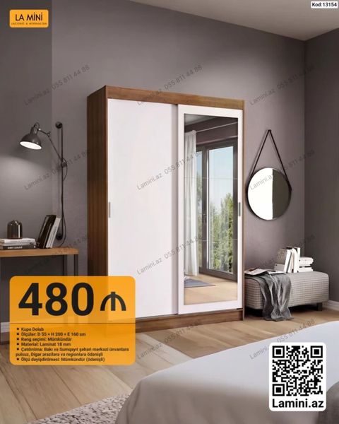 Kupe dolab - Modell: Kod 13154 - Ölçülər: Dərinlik 55 sm Hündürlük — Bakı