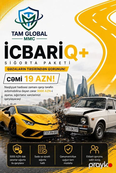 Xidmət: Avtomobil sığortası paketləri (İcbari Q+ və Kasko kampaniyası) — Bakı