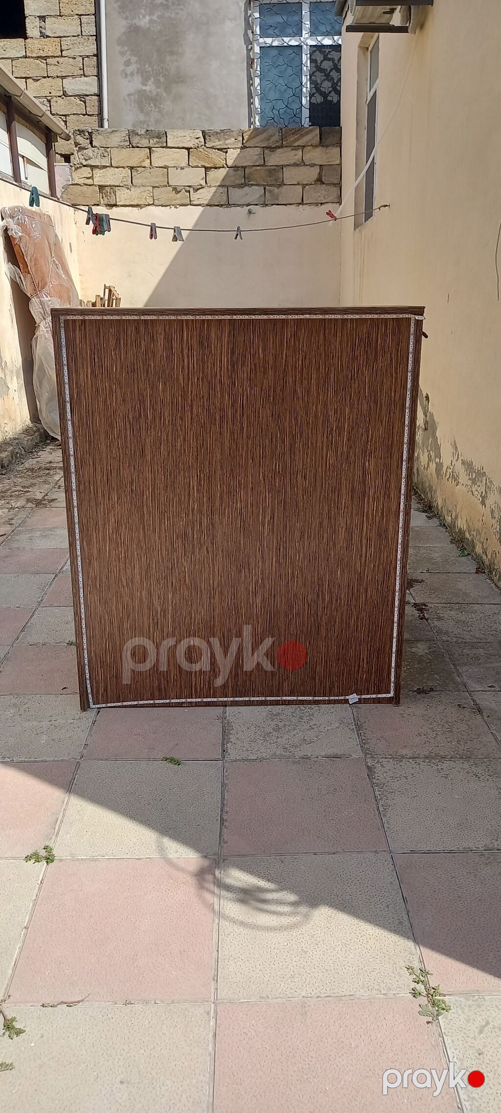 Taxta teksturalı pişikotu rəngində resepsiyon/qarşılama masası.ve bar — Ofis mebeli, Masazır (4)