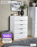 Ağ rəngdə minimalist komod - Ölçülər: 40 100 80 sm - Material: 18 — Товары