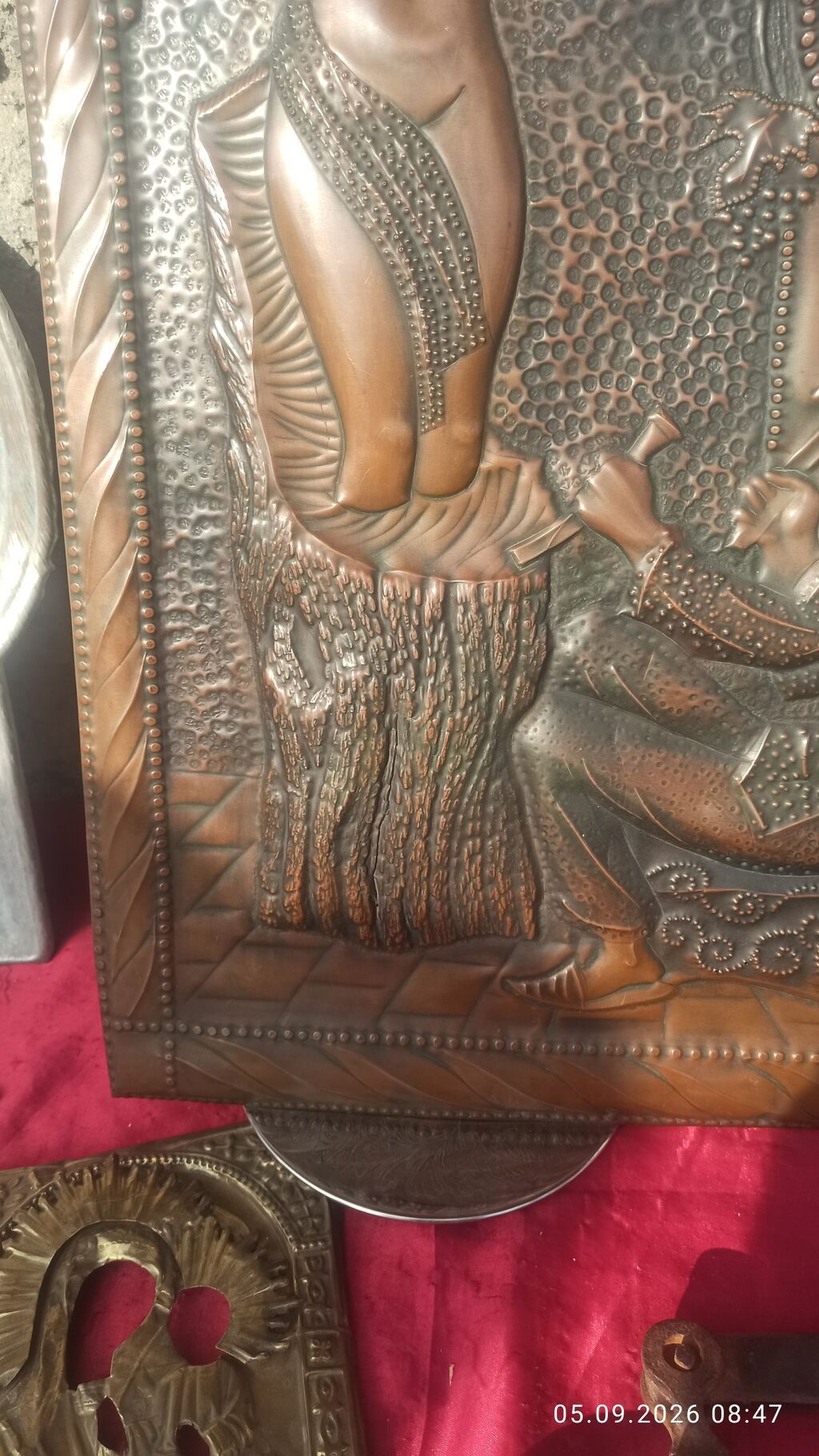 Misgər işi üslubunda relyefli mis panel 50*70 ölçüləri - Material — Plitka və örtü materialları, Digah (3)