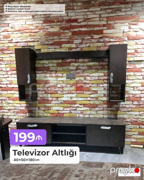 Televizor altlığı və asma modul dəsti Ölçü: 40 50 180 sm — Bakı