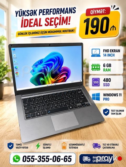 Yüksək performanslı noutbuk – gündəlik işlər üçün ideal seçim