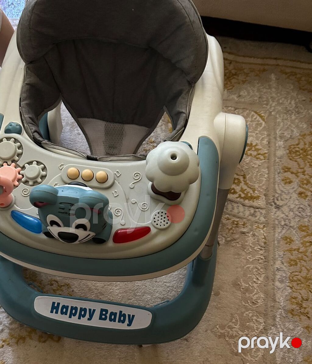 Happy Baby uşaq gəzdirəni (walker) - Rəng: açıq mavi/ağ, oturacaq — Kürəklər və yürüyüş aparatları, İmişli (3)