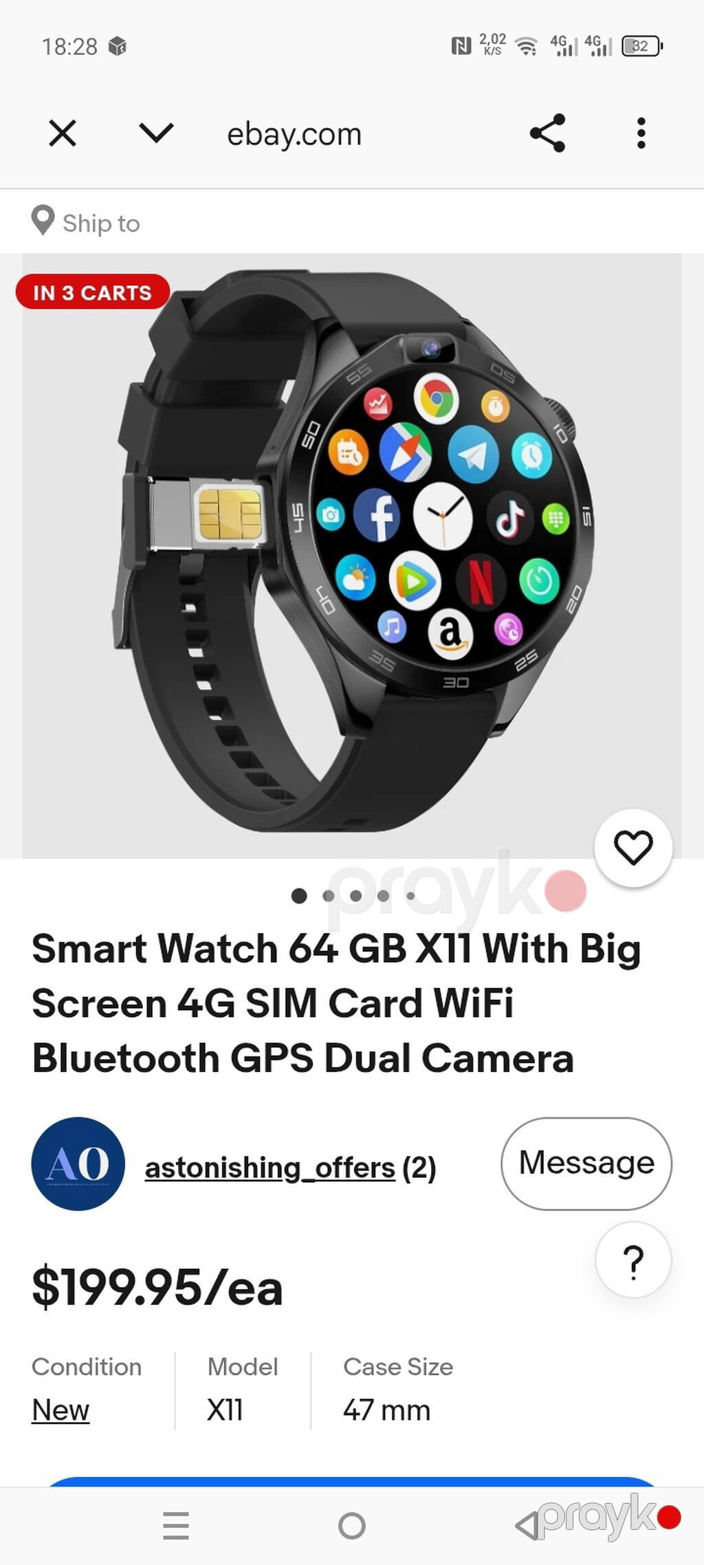 Smart Watch X11 – 64 GB yaddaşlı ağıllı saat bu dəqiqə satışda 200 — Ağıllı saatlar, Bakı