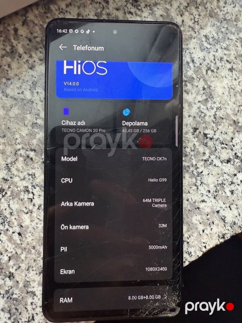 Tecno Camon 20 Pro Predawn Black 256GB/8GB — Bakı