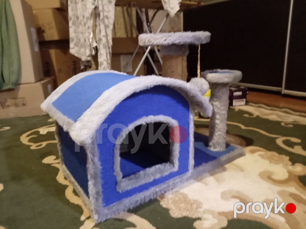 Pişik üçün oyun və istirahət kompleksi - Rəng: mavi-boz — Kunalar, Bakı (3)