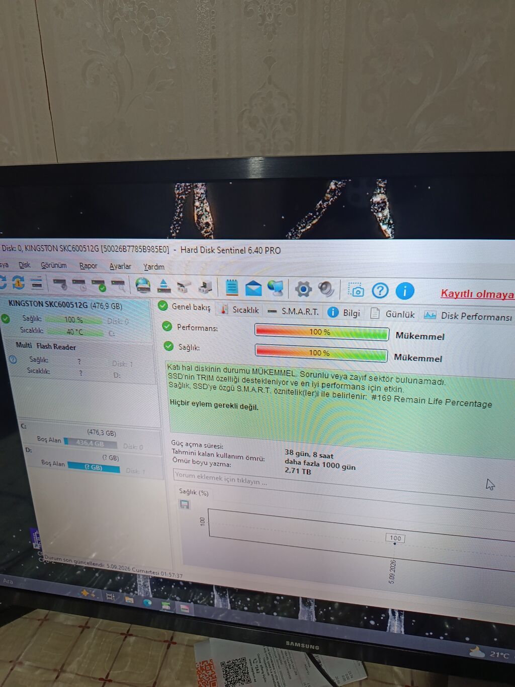 Daxili SSD disk Kingston, 512 GB, 2.5", İşlənmiş — Sabit diskləri, Bakı (3)
