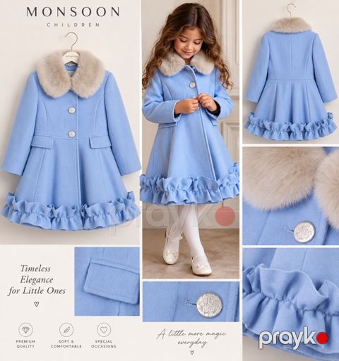Monsoon Children qız uşaqları üçün zərif palto 4-5 yaş - Rəng: açıq — Bakı