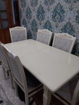 Açılan Masa dəsti. Satılır 250 azn. 6 stullu. Ünvan Xırdalan. (SəmaG) — Masalar və stullar