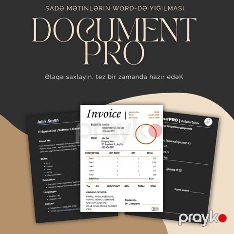 Mətnlərin Word-də yığılması Foto/pdf Word 1 AZN-dən — Bakı