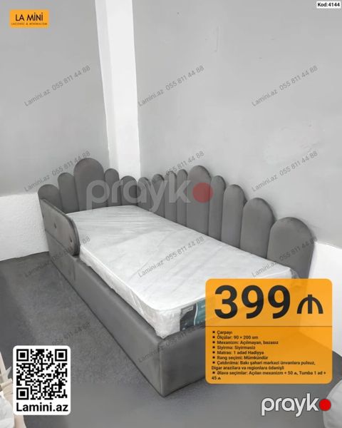 Uşaq/youth çarpayısı – kod: 4144 - Ölçü: 90 200 sm - Mexanizm — Bakı