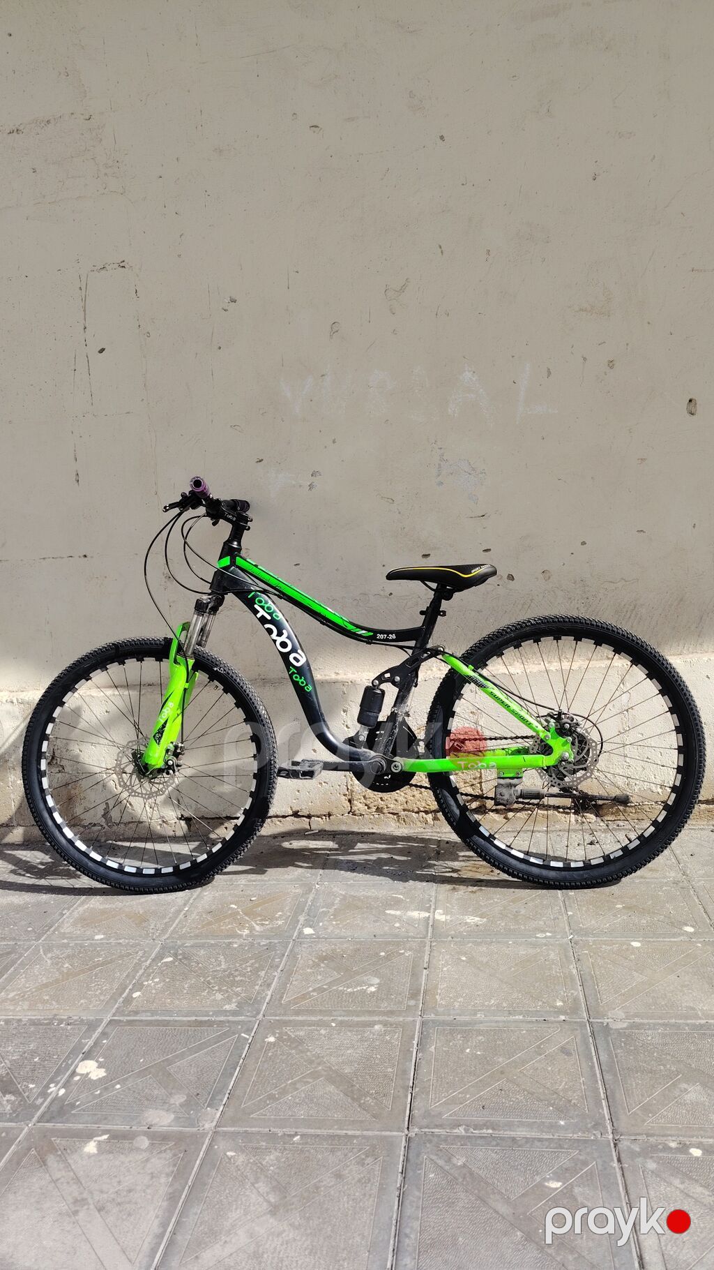 Toba elektro velosiped - Rəng: parlaq yaşıl-qara akssentlərlə — Elektrik velosipedləri, Bakı (2)