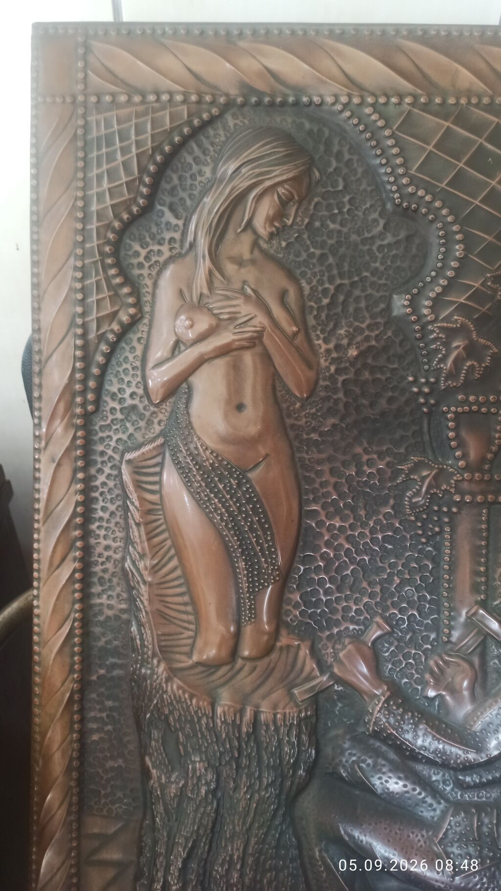 Misgər işi üslubunda relyefli mis panel 50*70 ölçüləri - Material — Plitka və örtü materialları, Digah (8)