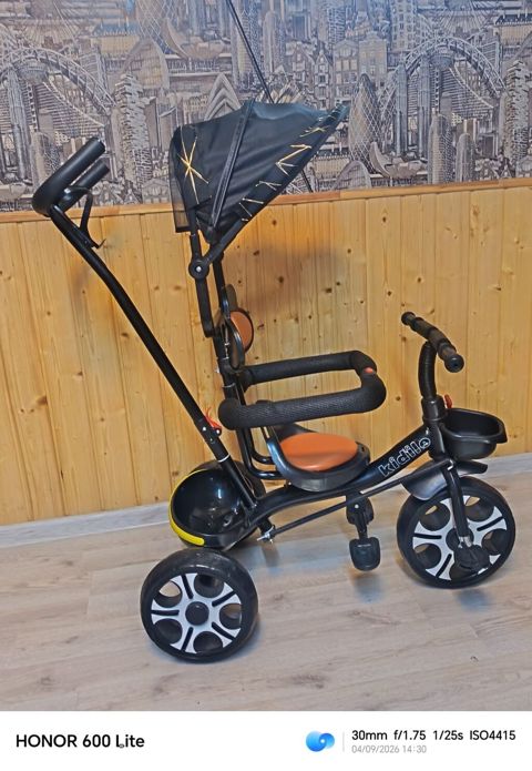 Uşaq üçtəkərli velosipedi – Kiddiilo brendi - Rəng: qara gövdə — Sumqayıt