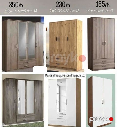 Yığıncaq üçün dolab modelləri - 4 qapılı dolab – 350₼ Ölçü — Bakı
