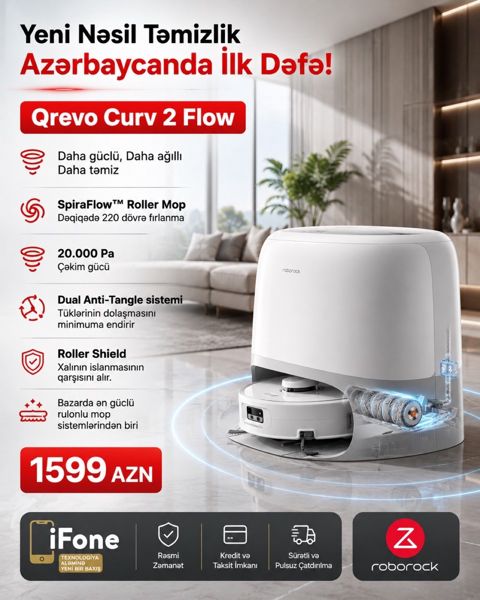 Roborock Qrevo Curv 2 Flow — Bakı